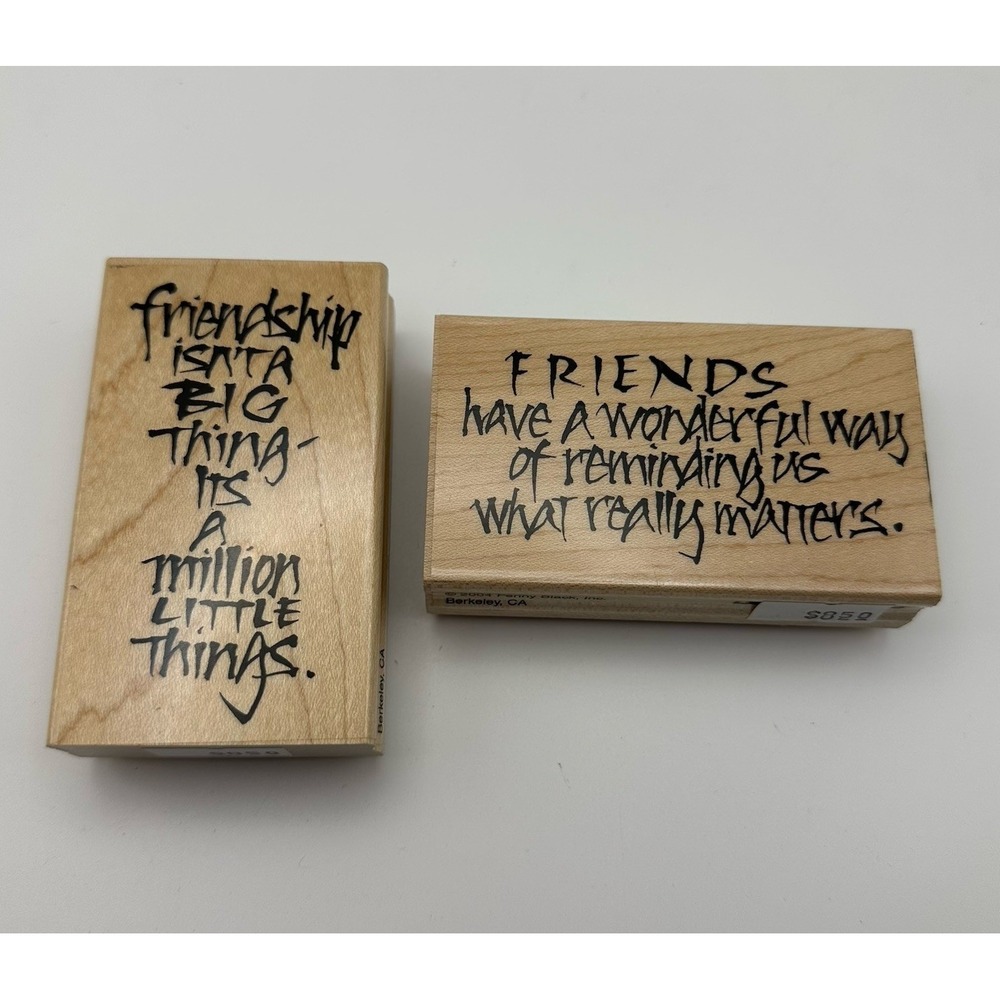 Penny Black Friendships 2945H What Matters 2936H Wood Rubber Stamps Lot Of 2 New